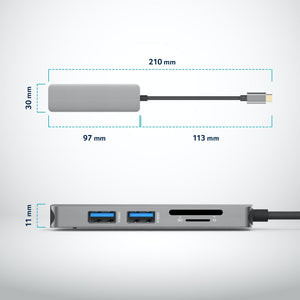 USB C Hub Multiport Adapter - 5 in 1 - Desklab Monitor